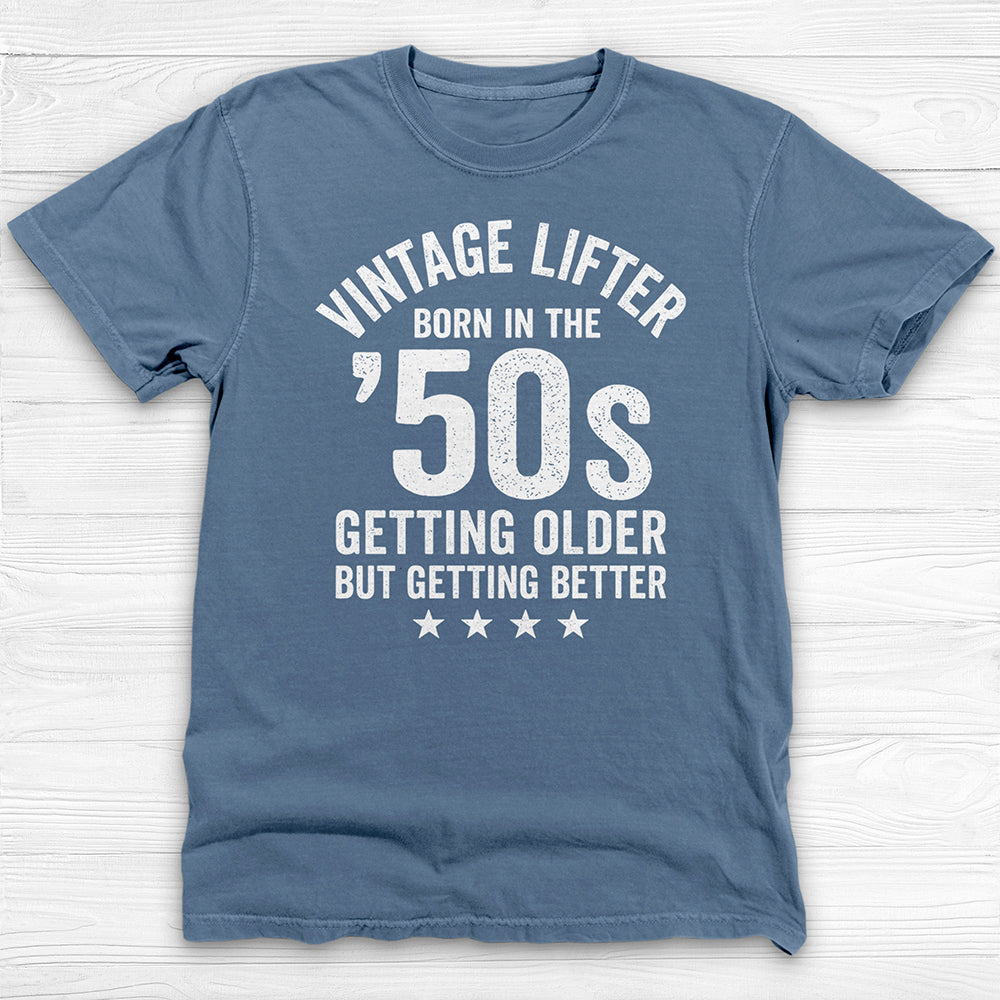 Vintage Lifter Born In The 1950s, Gift For Old School Trainers-T-Shirt-Gym Classics