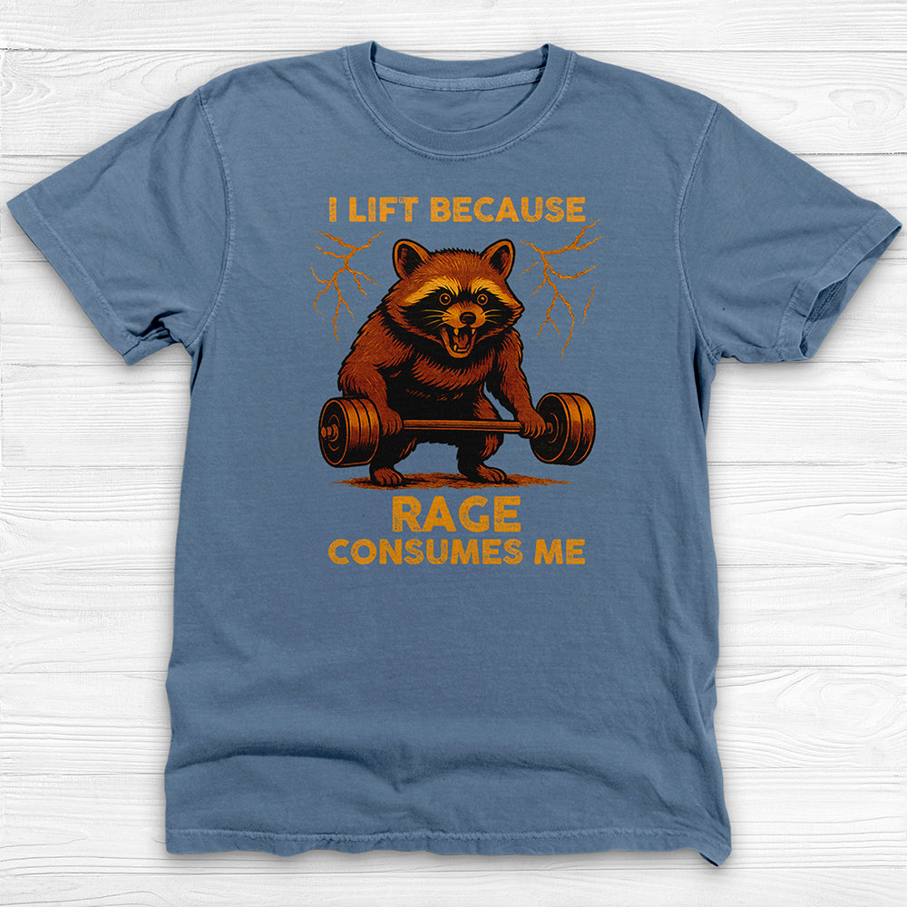 Rage Lifting Raccoon Tee, Funny Fitness Gym Apparel-T-Shirt-Gym Classics