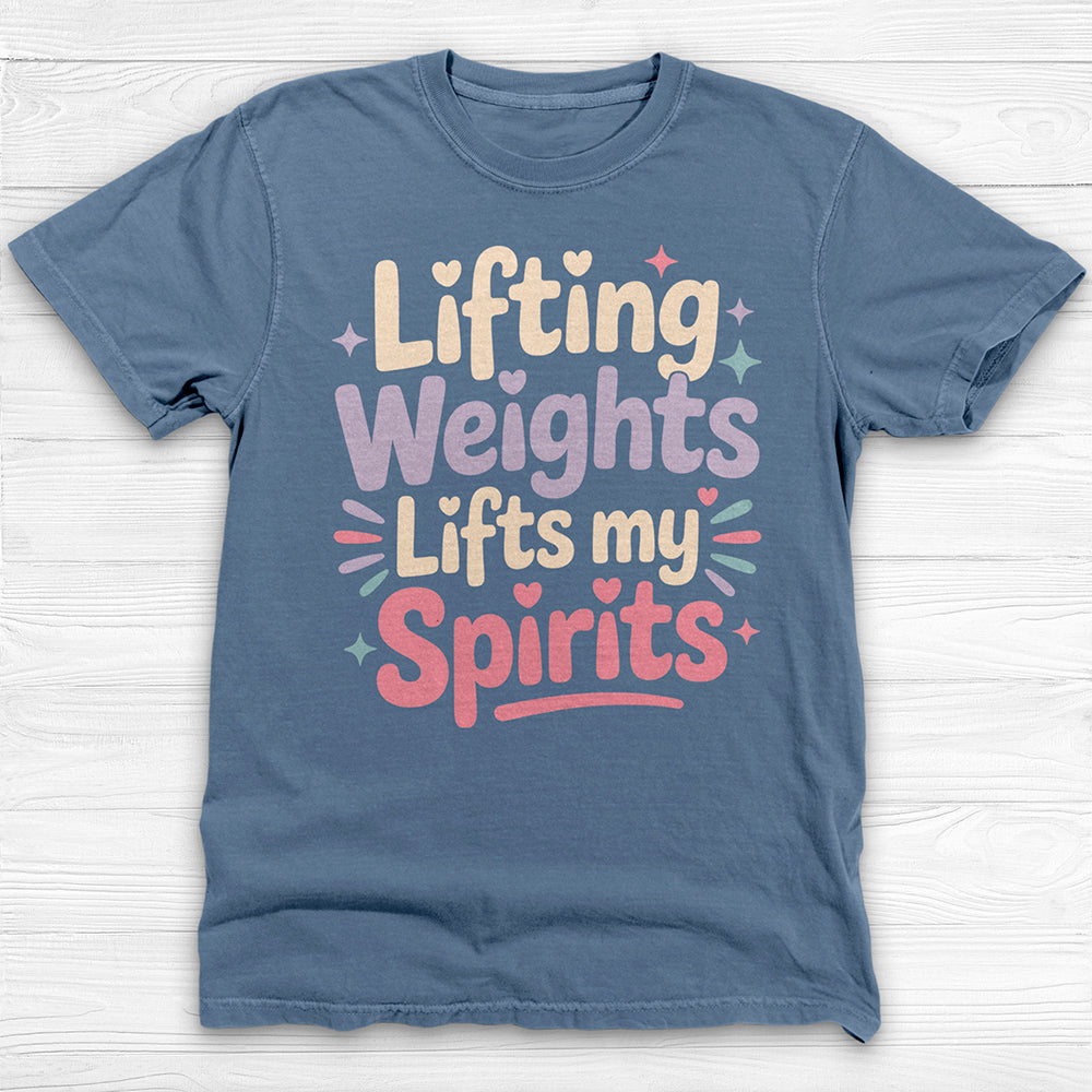 Lifting Weights, Lifting Spirits Women's Gym Tee, Positive Vibes Fitness Shirt-T-Shirt-Gym Classics