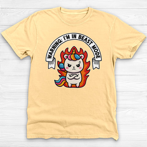 Warning Unicorn In Beast Mode Funny Unisex Gym Shirt Or Pump Cover