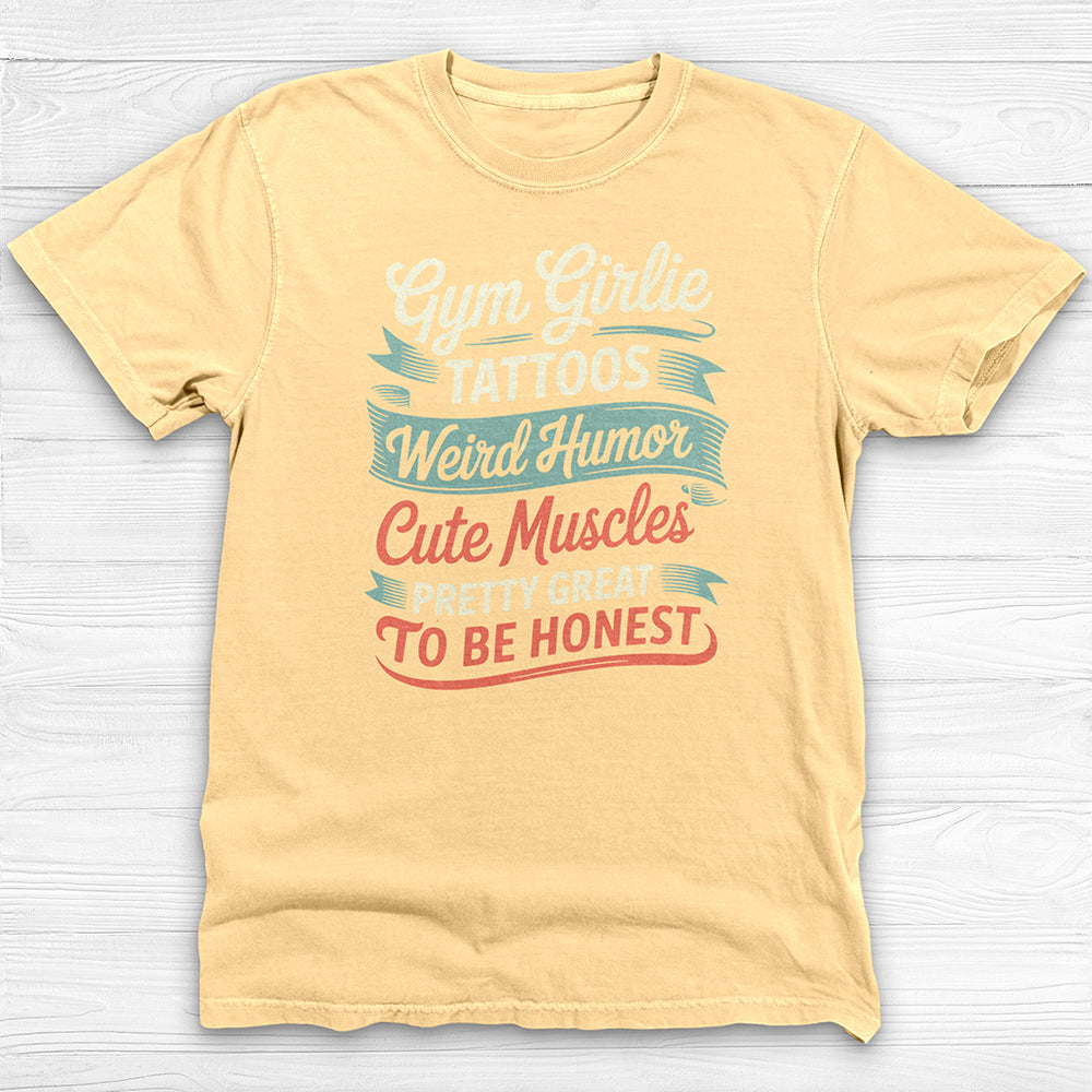 Gym Girlie Tattoos Cute Muscles Funny Gym Shirt