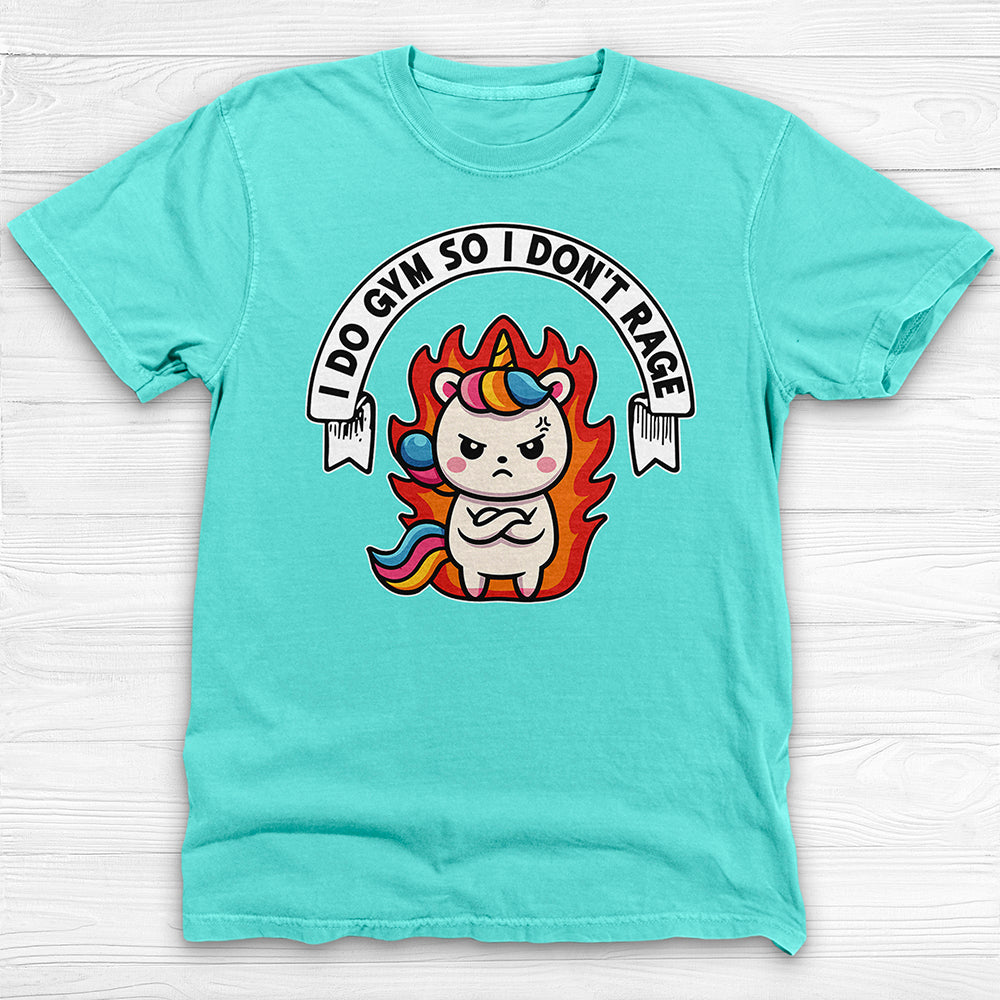 Funny Gym T-Shirt for Unicorn Lovers, I Do Gym So I Don't Rage-T-Shirt-Gym Classics