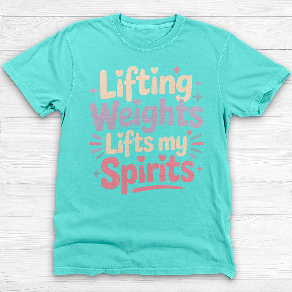 Lifting Weights, Lifting Spirits Women's Gym Tee, Positive Vibes Fitness Shirt-T-Shirt-Gym Classics