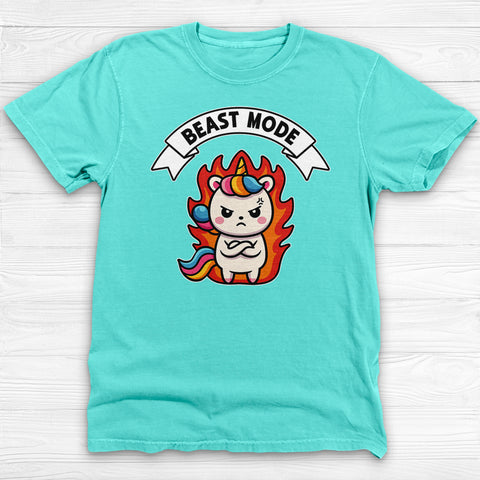 Unicorn Beast Mode Funny Graphic Gym Shirt Or Pump Cover