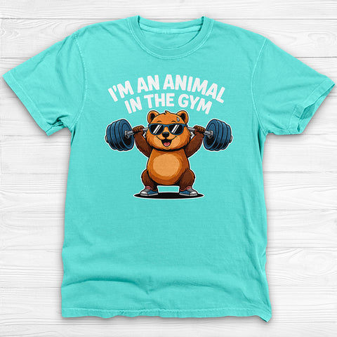 Cute Bear Gym Shirt, Funny Animal Workout Tee or Pump Cover
