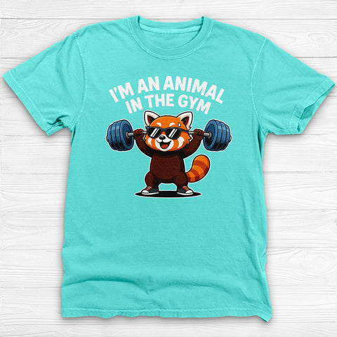 Cute Red Panda Gym Shirt, Funny Animal Workout Tee or Pump Cover