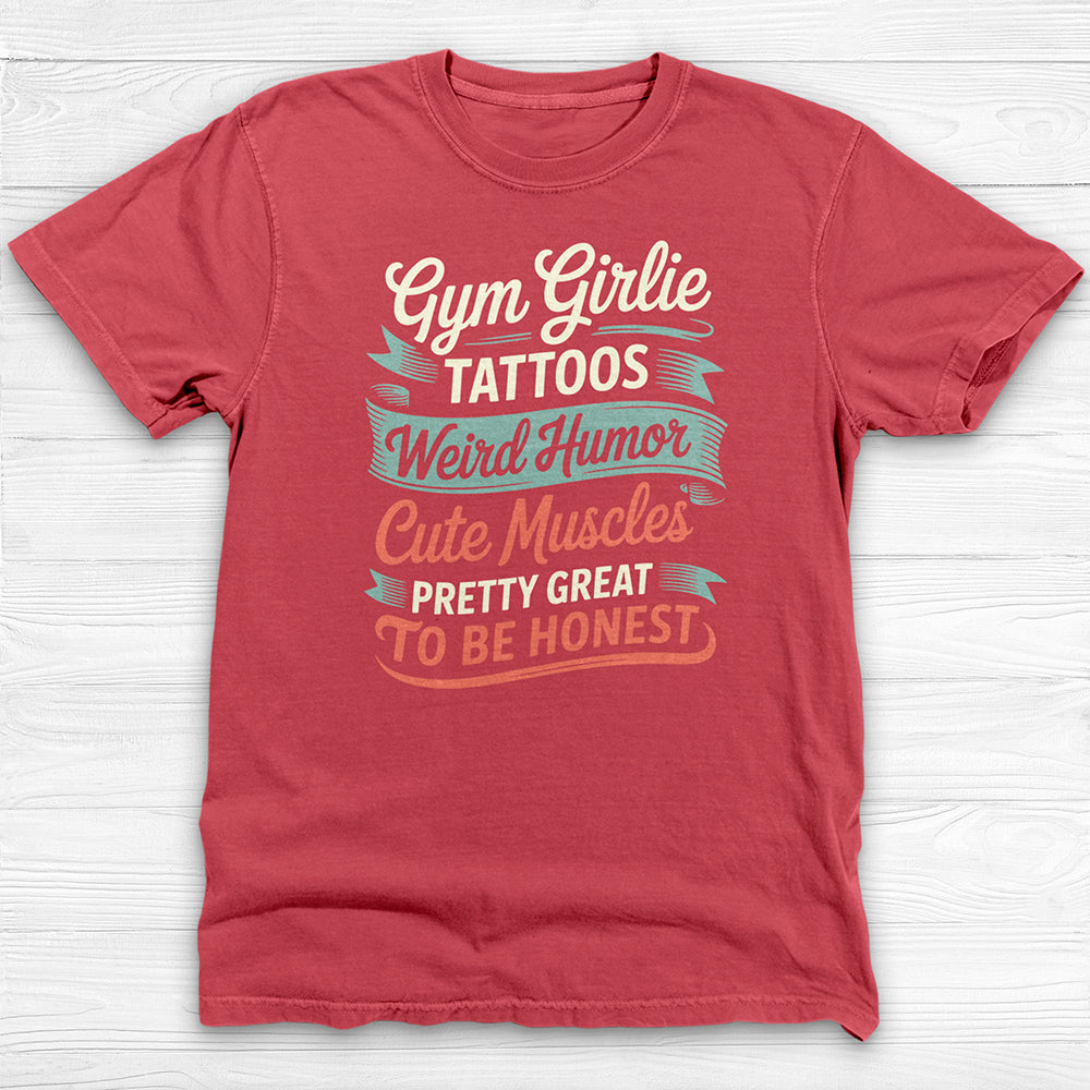 Gym Girlie Tattoos Cute Muscles Funny Gym Shirt