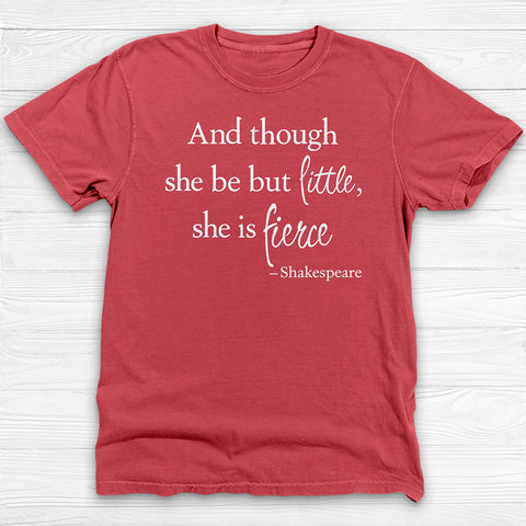 Small But Fierce Girl Gym Shirt or Pump Cover, Shakespeare Quote