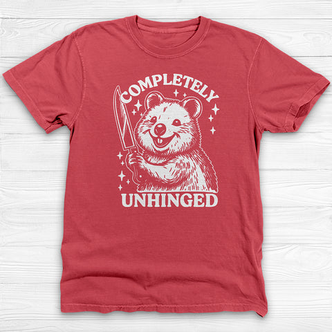 Completely Unhinged Gym Tee, Funny Animal Shirt