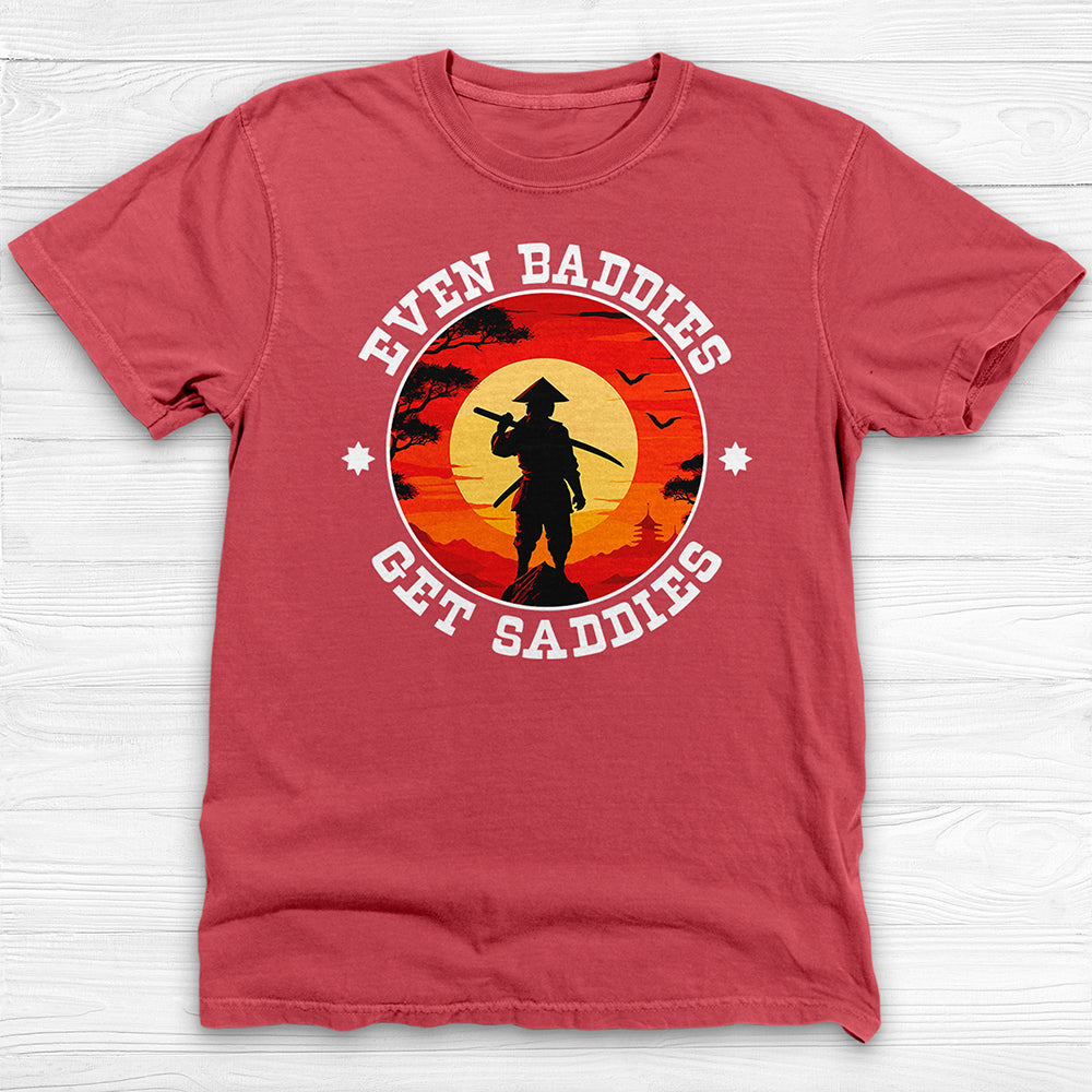 Even Baddies Get Saddies Samurai Unisex Graphic Tee, Mental Health Design