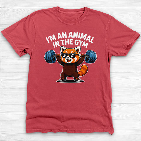 Cute Red Panda Gym Shirt, Funny Animal Workout Tee or Pump Cover