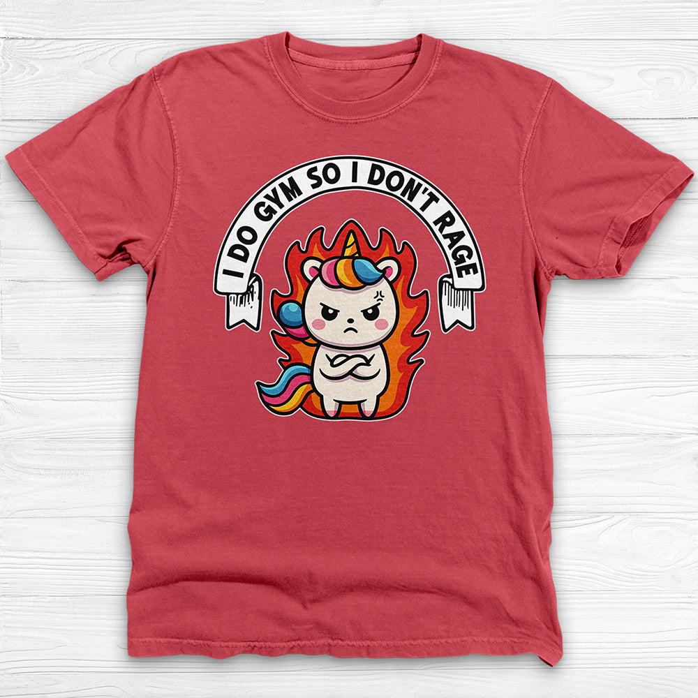 Funny Gym T-Shirt for Unicorn Lovers, I Do Gym So I Don't Rage-T-Shirt-Gym Classics