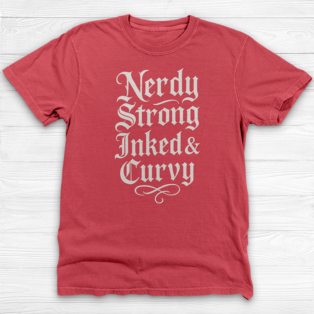 Strong Inked Curvy Nerdy – Bold Gym Shirt for Bold Women-T-Shirt-Gym Classics