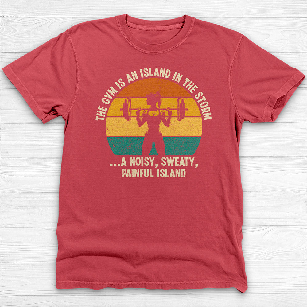 The Gym Is An Island In The Storm Workout Tee or Pump Cover-T-Shirt-Gym Classics