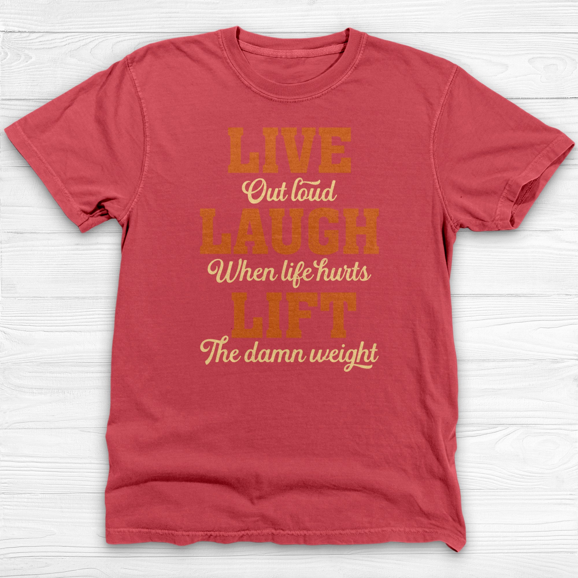 Live Laugh Lift Motivational Gym T-Shirt, Fitness Workout Tee-T-Shirt-Gym Classics