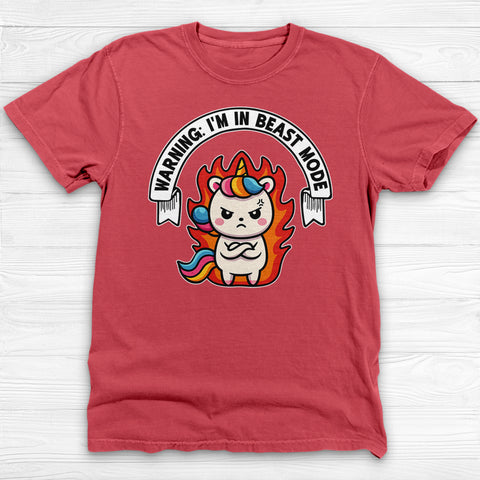 Warning Unicorn In Beast Mode Funny Unisex Gym Shirt Or Pump Cover