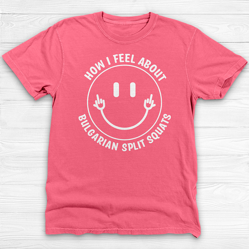 Bulgarian Split Squats Smiley Face Gym Tee Or Pump Cover-T-Shirt-Gym Classics