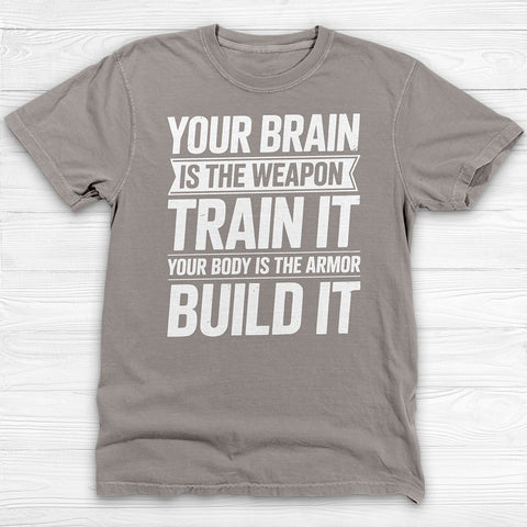 Train Your Mind Build Your Body Shirt, Motivational Fitness Tee