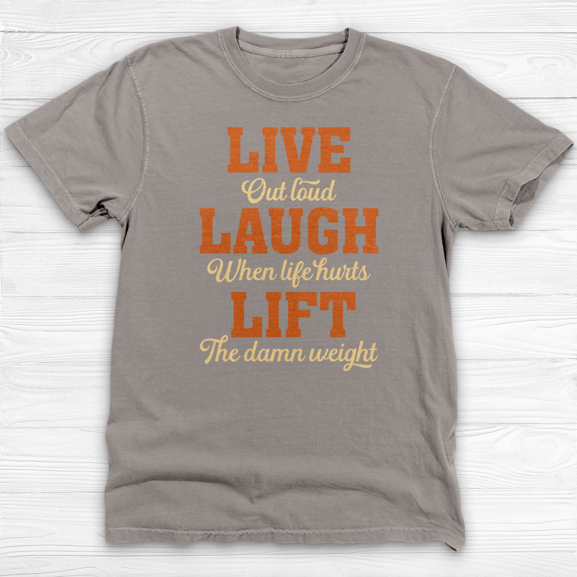 Live Laugh Lift Motivational Gym T-Shirt, Fitness Workout Tee-T-Shirt-Gym Classics