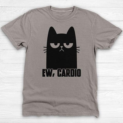 Ew, Cardio Funny Cat Hates Cardio Gym T-Shirt And Pump Cover