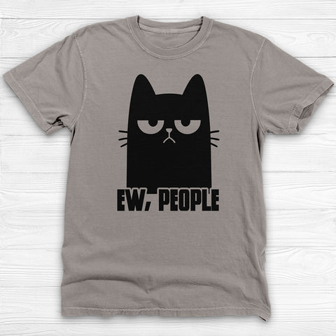 Ew, People Anti-Social Cat Gym T-Shirt, Funny Workout And Life Tee