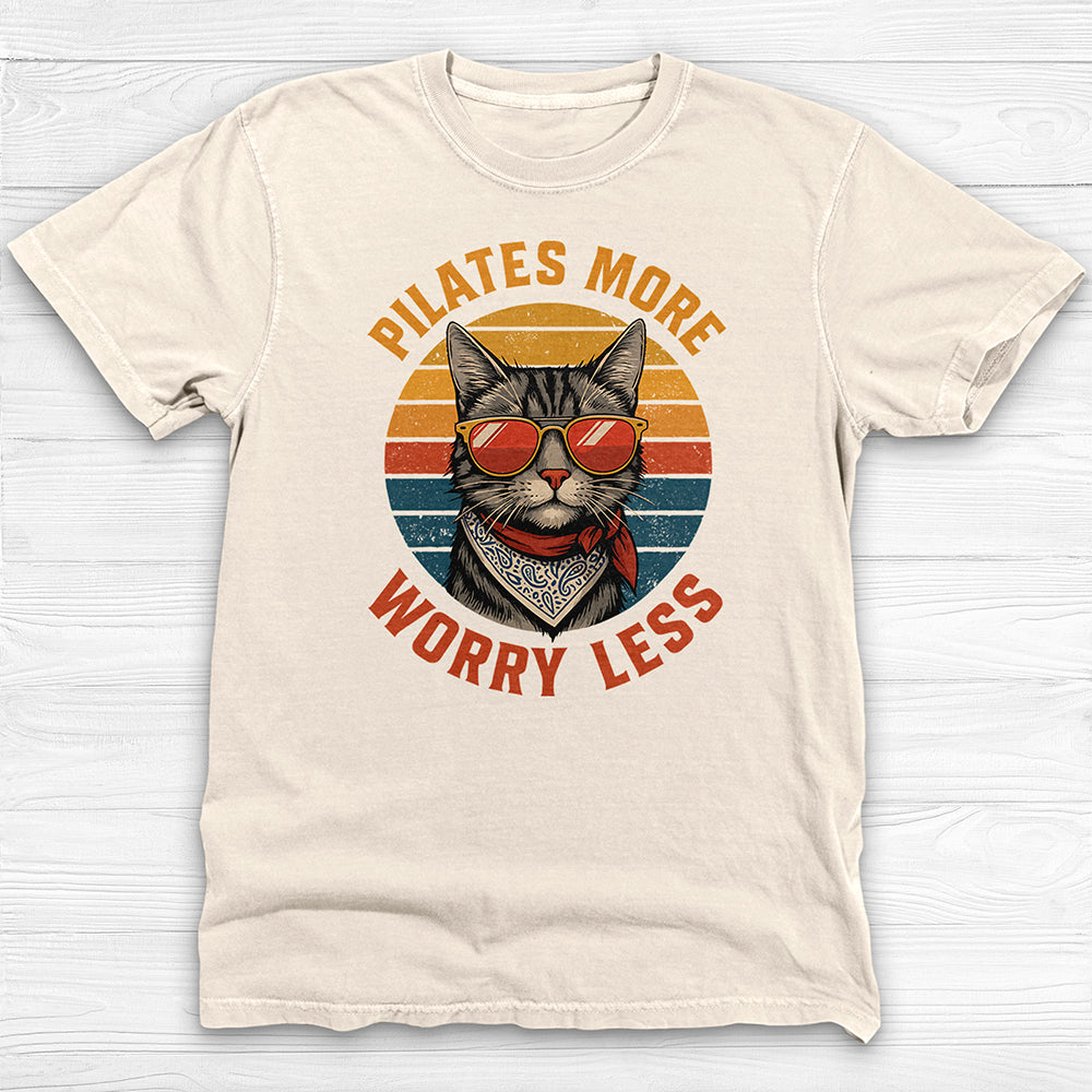 Pilates Cat T-Shirt, Cute Fitness Tee for Pilates Lovers-T-Shirt-Gym Classics