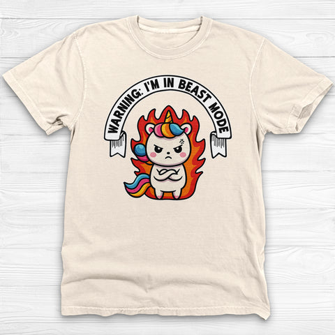 Warning Unicorn In Beast Mode Funny Unisex Gym Shirt Or Pump Cover
