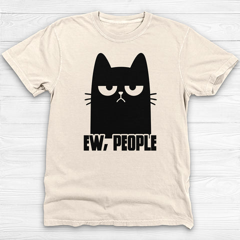 Ew, People Anti-Social Cat Gym T-Shirt, Funny Workout And Life Tee