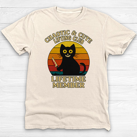 Chaotic & Cute Lifting Club Gym T-shirt, Cat lovers gift, Workout apparel,  Fun gym wear
