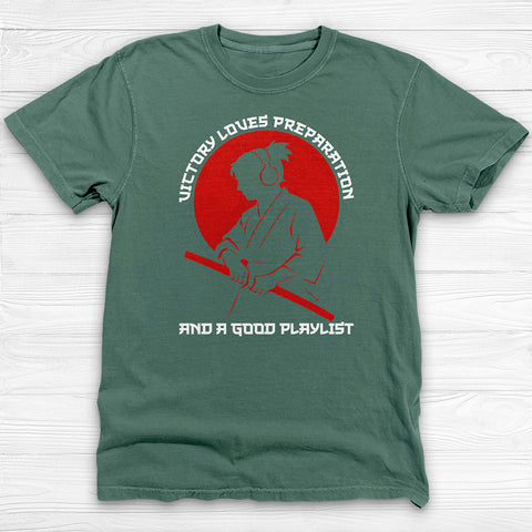 Victory Loves Preparation Samurai Shirt, Warrior Discipline Gym Tee