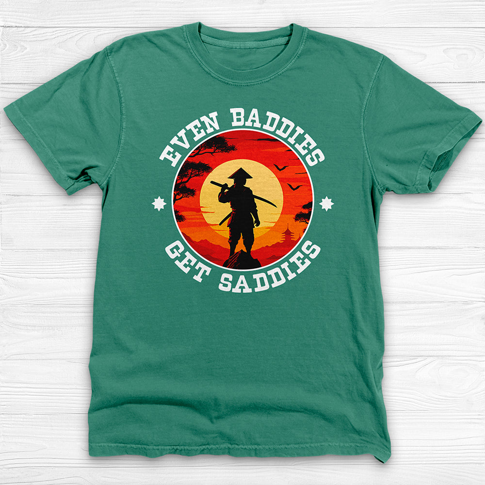 Even Baddies Get Saddies Samurai Unisex Graphic Tee, Mental Health Design
