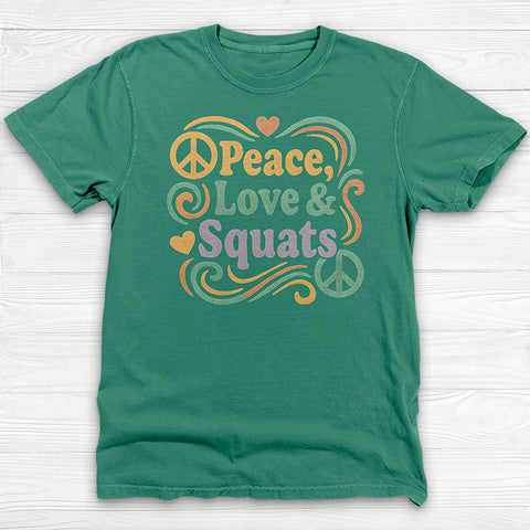 Peace, Love & Squats Unisex Garment-Dyed Gym T-shirt