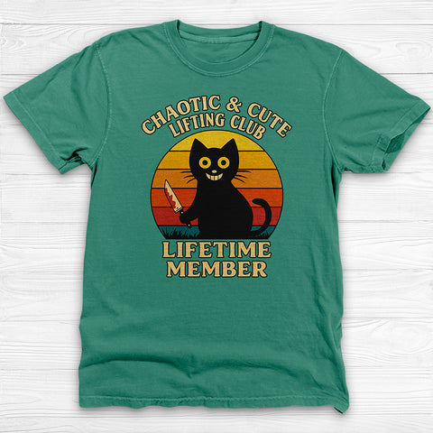 Chaotic & Cute Lifting Club Gym T-shirt, Cat lovers gift, Workout apparel,  Fun gym wear
