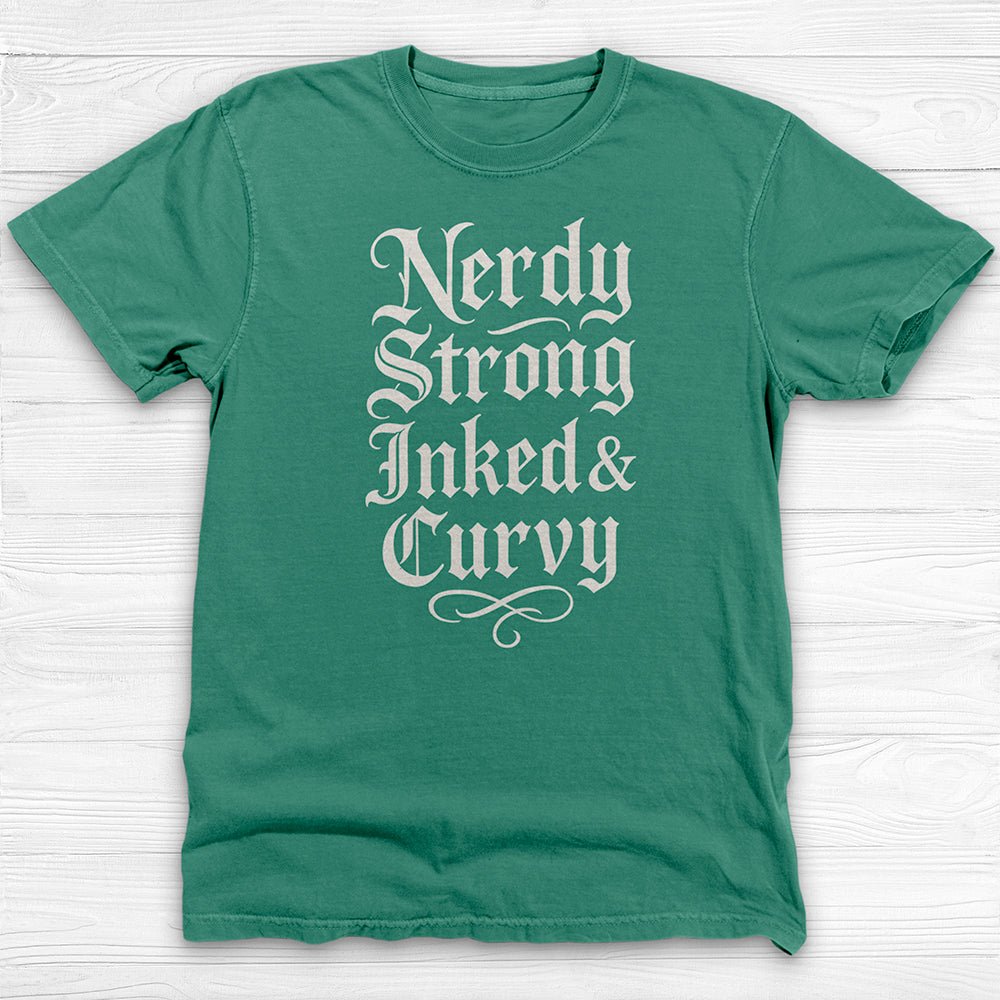 Strong Inked Curvy Nerdy – Bold Gym Shirt for Bold Women-T-Shirt-Gym Classics