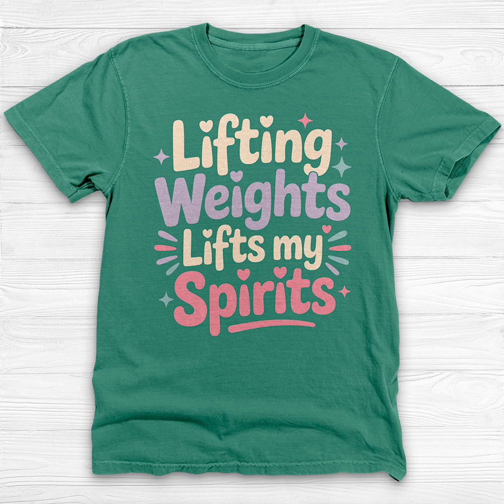 Lifting Weights, Lifting Spirits Women's Gym Tee, Positive Vibes Fitness Shirt-T-Shirt-Gym Classics