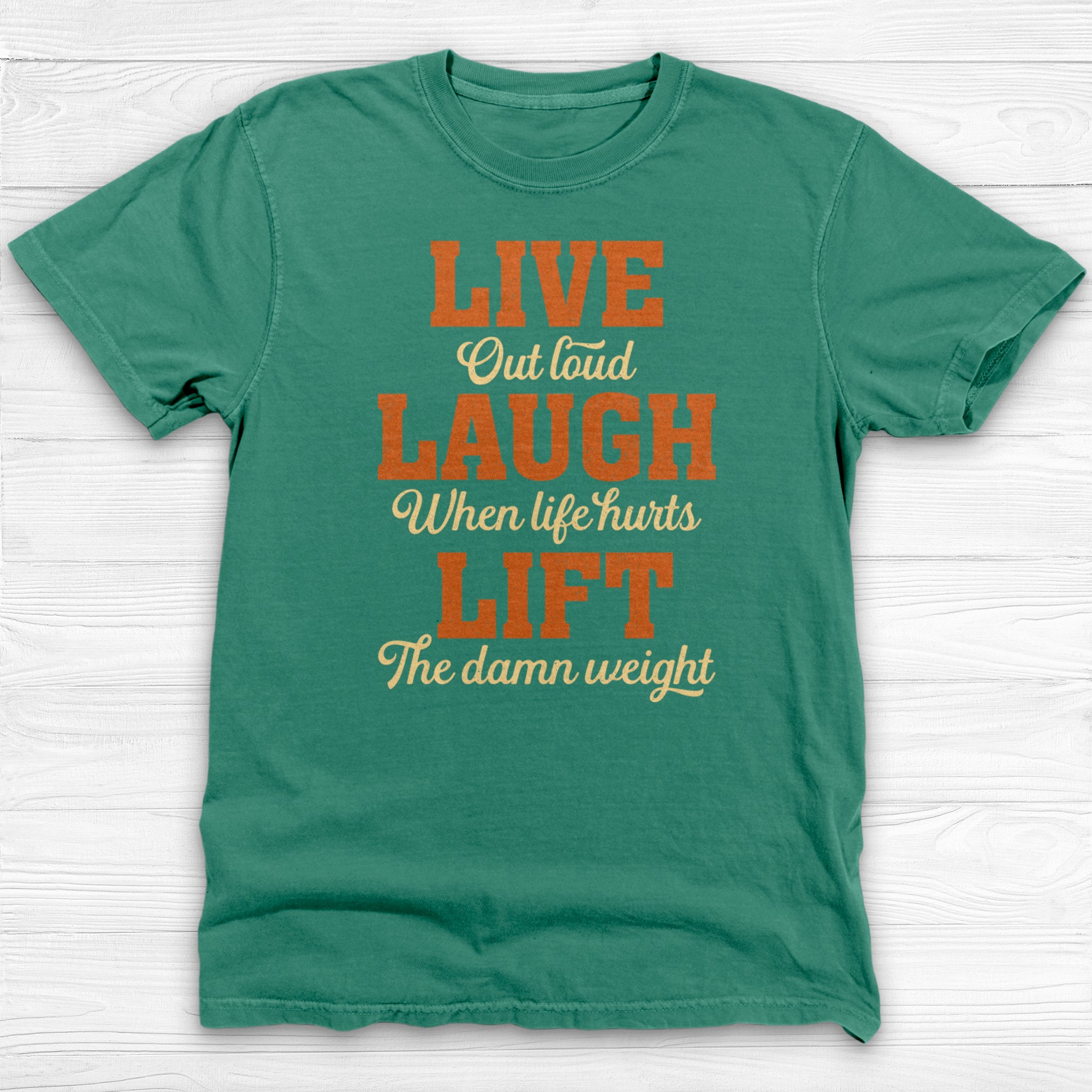 Live Laugh Lift Motivational Gym T-Shirt, Fitness Workout Tee-T-Shirt-Gym Classics