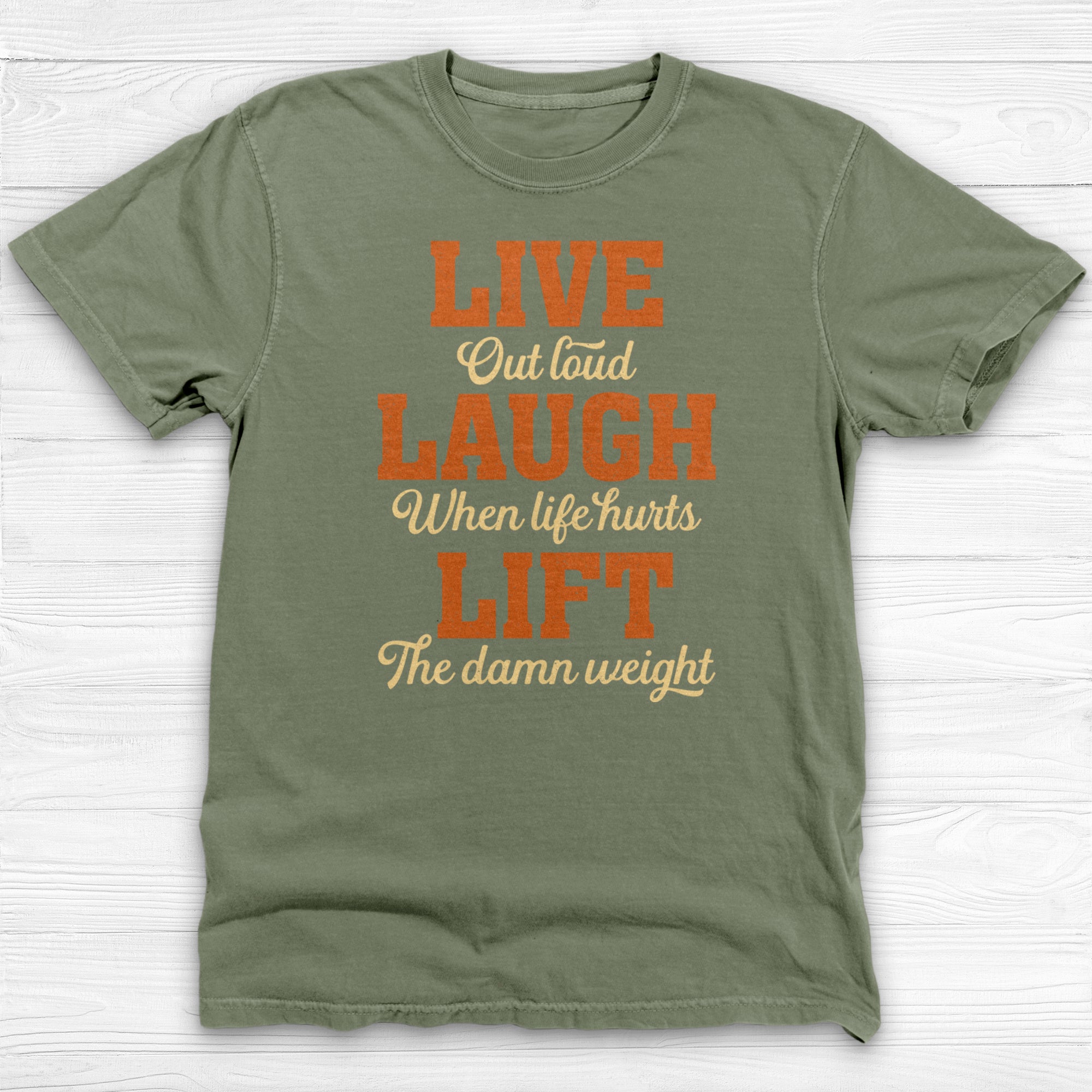 Live Laugh Lift Motivational Gym T-Shirt, Fitness Workout Tee-T-Shirt-Gym Classics