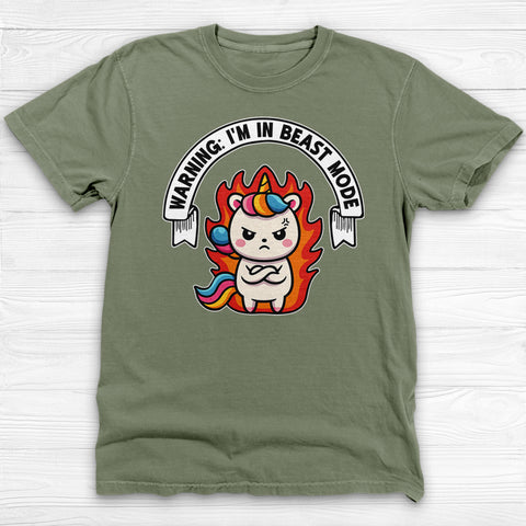Warning Unicorn In Beast Mode Funny Unisex Gym Shirt Or Pump Cover