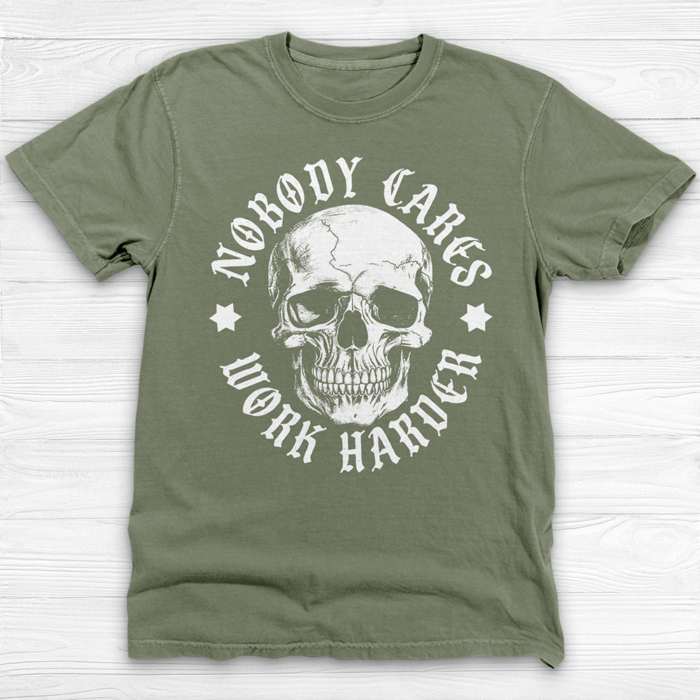 Nobody Cares Work Harder Skull Gym Shirt Or Pump Cover-T-Shirt-Gym Classics