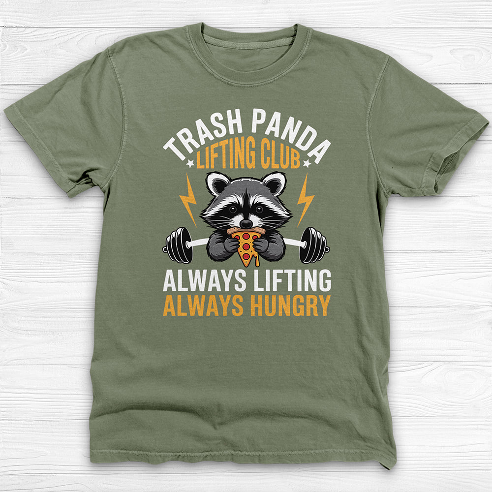 Funny Trash Panda Raccoon Gym Tee, Always Lifting Always Hungry-T-Shirt-Gym Classics