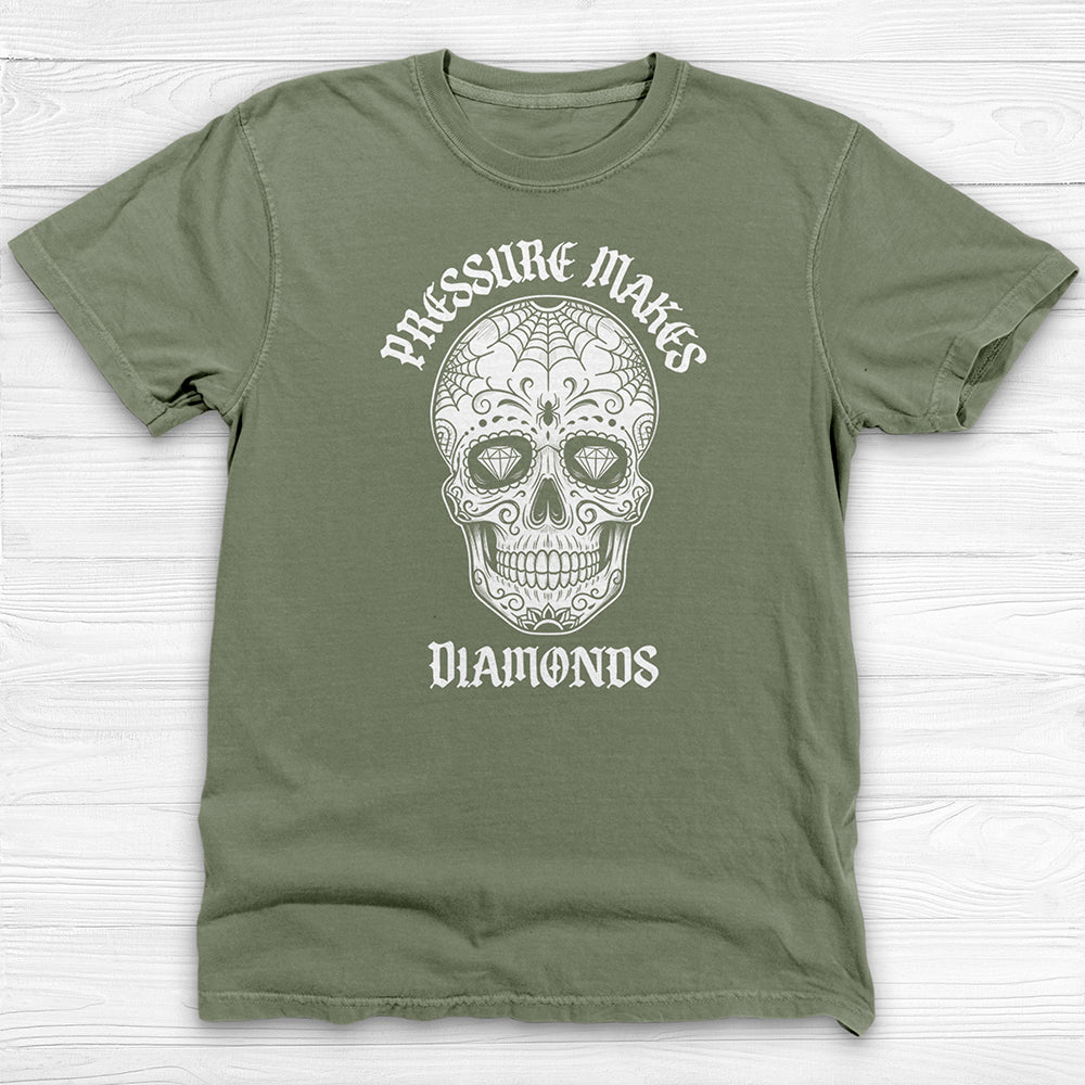 Pressure Makes Diamonds, Skull Gym Motivation Tee or Pump Cover