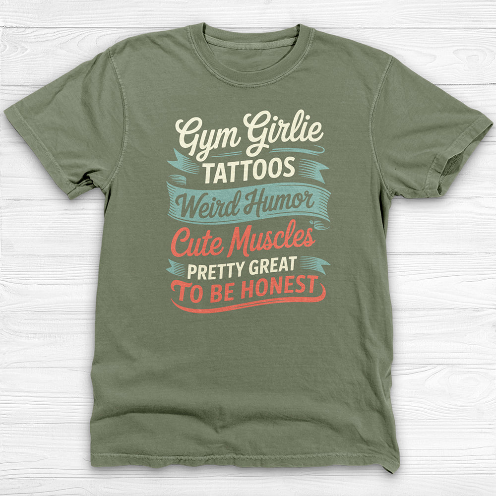 Gym Girlie Tattoos Cute Muscles Funny Gym Shirt
