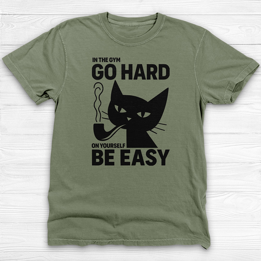 Motivational Gym T-Shirt, Go Hard Be Easy Workout Apparel
