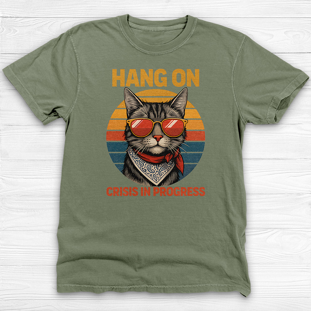Hang On Vintage Mental Health Crisis Cat Gym Shirt