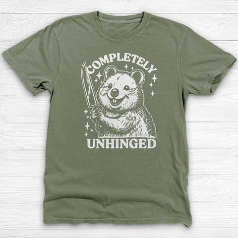 Completely Unhinged Gym Tee, Funny Animal Shirt
