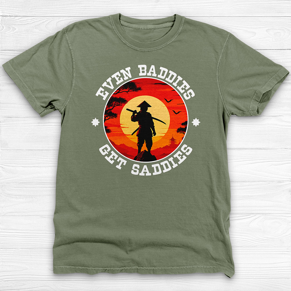 Even Baddies Get Saddies Samurai Unisex Graphic Tee, Mental Health Design