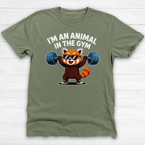 Cute Red Panda Gym Shirt, Funny Animal Workout Tee or Pump Cover