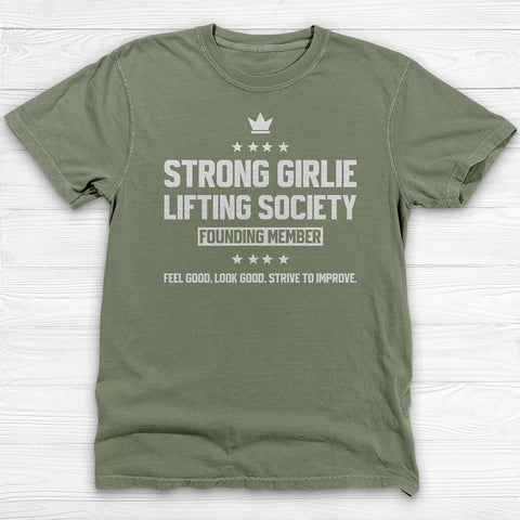 Strong Girlie Lifting Society Shirt, Empowering Gym Tee