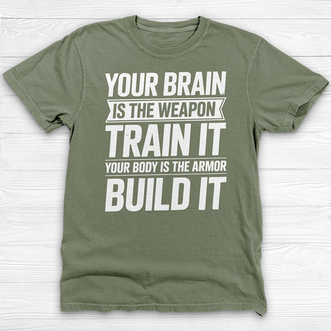 Train Your Mind Build Your Body Shirt, Motivational Fitness Tee