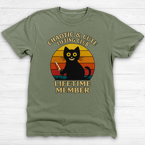 Chaotic & Cute Lifting Club Gym T-shirt, Cat lovers gift, Workout apparel,  Fun gym wear